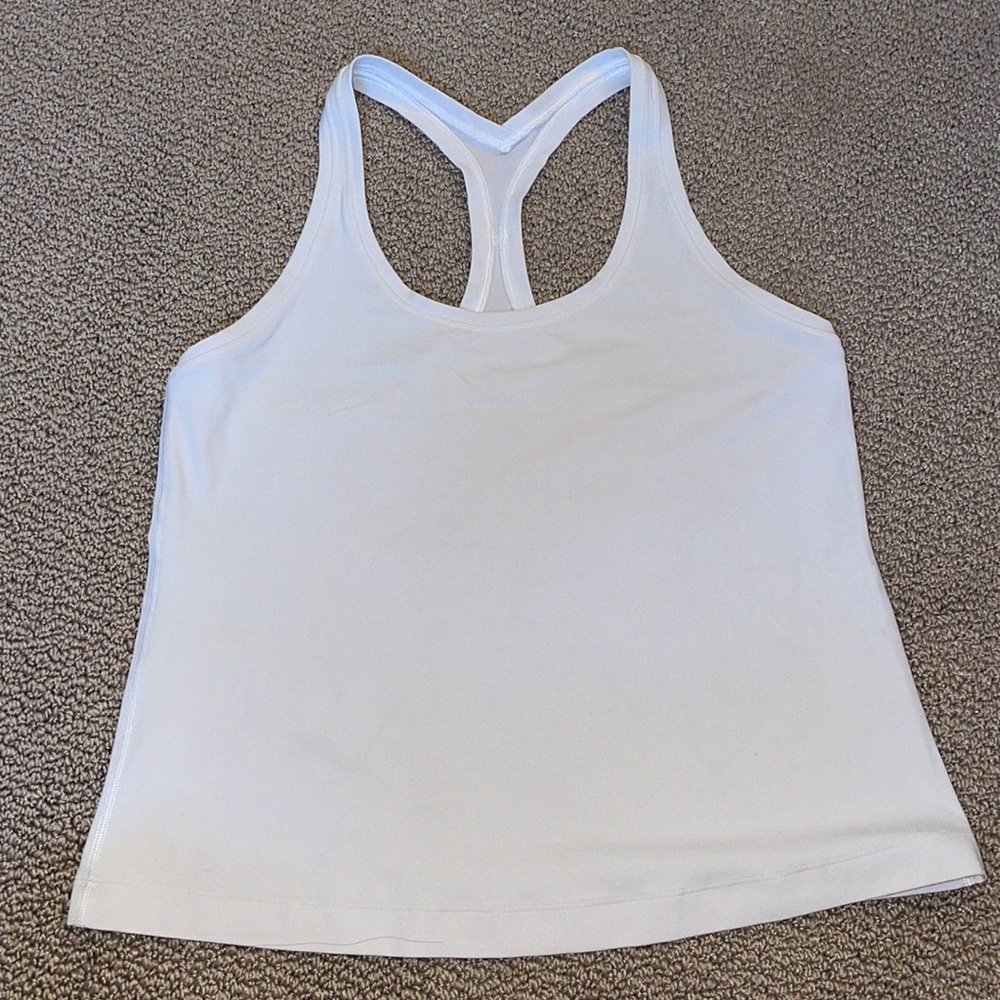 Lululemon White Racerback Tank Top